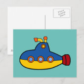 Unterseeboot-Illustration Postkarte (Vorne/Hinten)