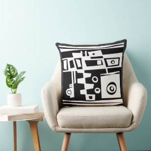 Unterseeboot-Leben Brown Lila White Black Kissen