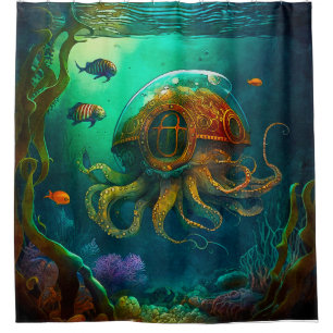 Unterseeboot Octopus Duschvorhang