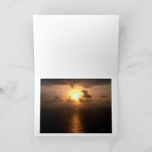 Unterseeboot und Sonnenuntergang Karte (Innenseite)