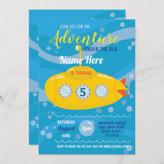 Unterseeboot zum Geburtstag einladen Party Sea Einladung