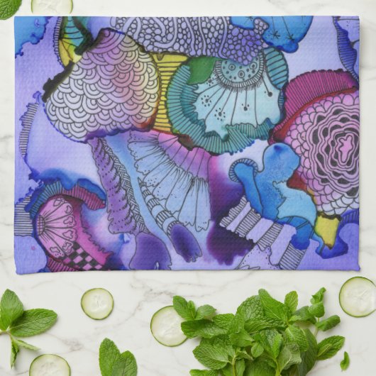 Unterseegarten Küchentuch (Gefaltet)