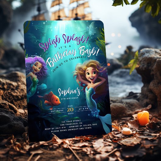 Unterseegeburt Bash ruft alle Meerjungfrauen an Einladung