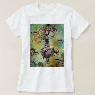 Unterseeische Steampunk Quallen T-Shirt