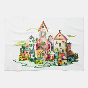 Unterseeisches Dorf Handtuch