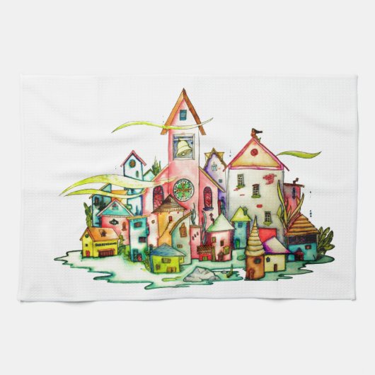 Unterseeisches Dorf Handtuch (Horizontal)