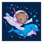 Unterseekatze und Delfin Poster (Vorderseite)