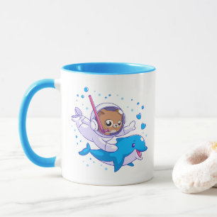 Unterseekatze und Delfin Tasse