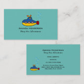 Unterseetauchen mit Gelb und Blauspielzeug Visitenkarte (Vorne/Hinten)