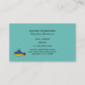 Unterseetauchen mit Gelb und Blauspielzeug Visitenkarte (Rückseite)