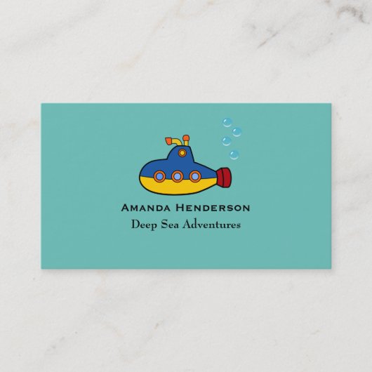 Unterseetauchen mit Gelb und Blauspielzeug Visitenkarte (Vorderseite)
