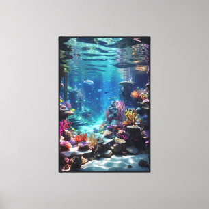 Unterseewelt-gekreist Canvas Print Leinwanddruck