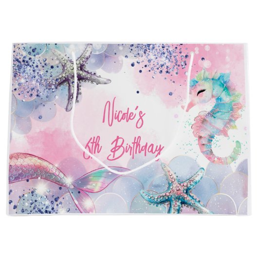 Unterseezauberei Geburtstagsbash Große Geschenktüte (Vorderseite)