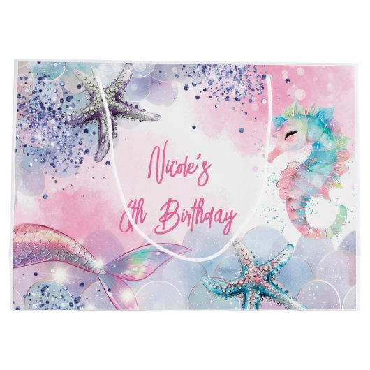 Unterseezauberei Geburtstagsbash Große Geschenktüte (Rückseite)