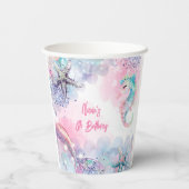 Unterseezauberei Geburtstagsbash Pappbecher (Rückseite)