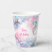 Unterseezauberei Geburtstagsbash Pappbecher (Vorderseite)