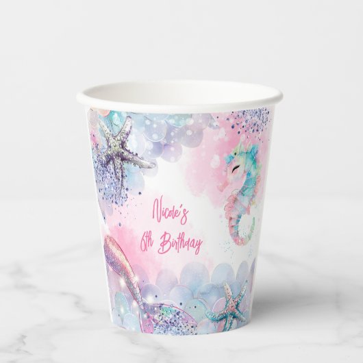 Unterseezauberei Geburtstagsbash Pappbecher (Vorderseite)