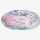 Unterseezauberei Geburtstagsbash Pappteller (Schrägansicht)