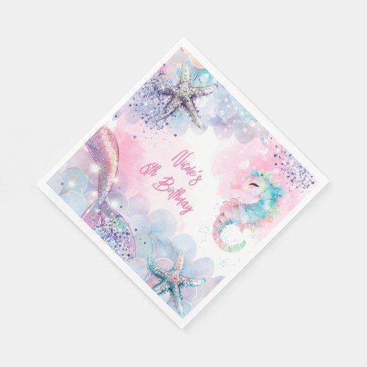 Unterseezauberei Geburtstagsbash Serviette (Ecke)