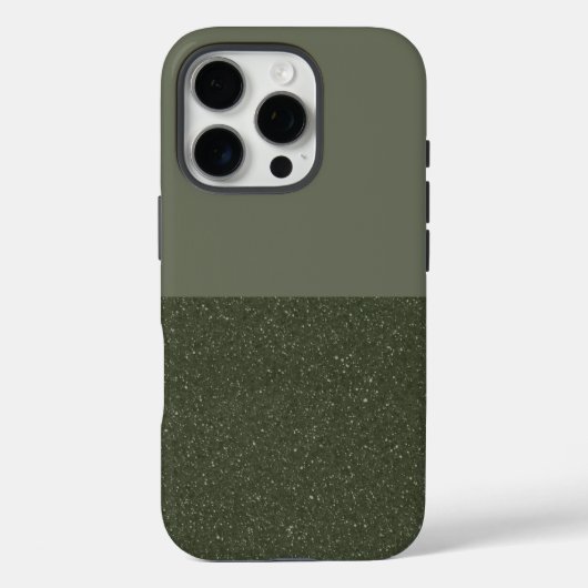 Unterseite Glitzer Moss Green iPhone Case - Anpass (Rückseite)