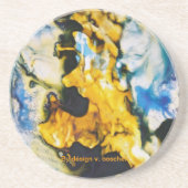 UNTERSEITE - VON - GLAS SANDSTEIN UNTERSETZER (Vorne)