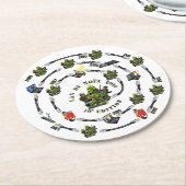 Unterseite - von - LAN-Glas von Weihnachten 10. Runder Pappuntersetzer (Angewinkelt)