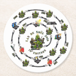 Unterseite - von - LAN-Glas von Weihnachten 10. Runder Pappuntersetzer