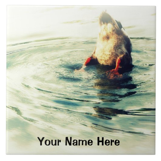 Unterseiten OBEN! Lustiges Enten-Hintern-Foto Fliese (Vorderseite)