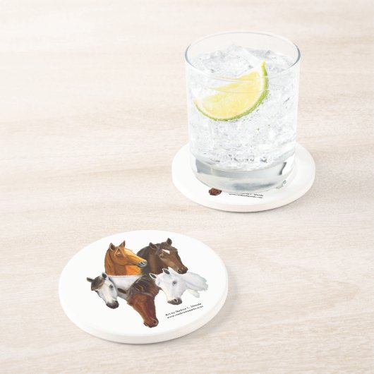 Untersetzer, 5 Pferdeköpfe Untersetzer (Seite)
