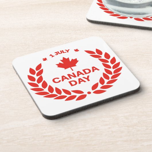 Untersetzer am Canada Day Wreath Cork-Backed (Linke Seite)