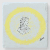 Untersetzer: Apollo Sun God Steinuntersetzer (Vorderseite)