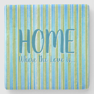 Untersetzer aquamarin, blau, grün und weiß Streife