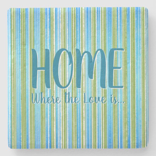 Untersetzer aquamarin, blau, grün und weiß Streife (Vorderseite)