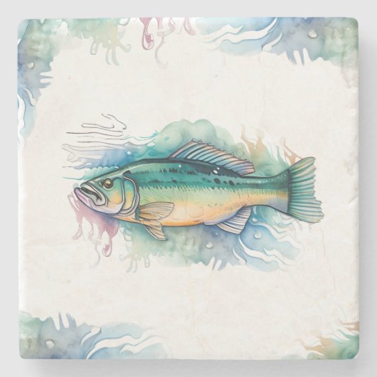 Untersetzer - Aquarellfarben-Reihe: Bass (Vorderseite)