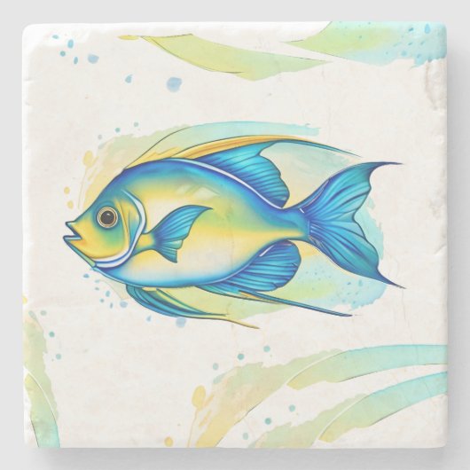 Untersetzer - Aquarellreihe: Angelfish (Vorderseite)