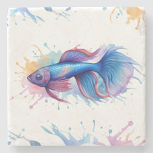 Untersetzer - Aquarellreihe: Betta Fish