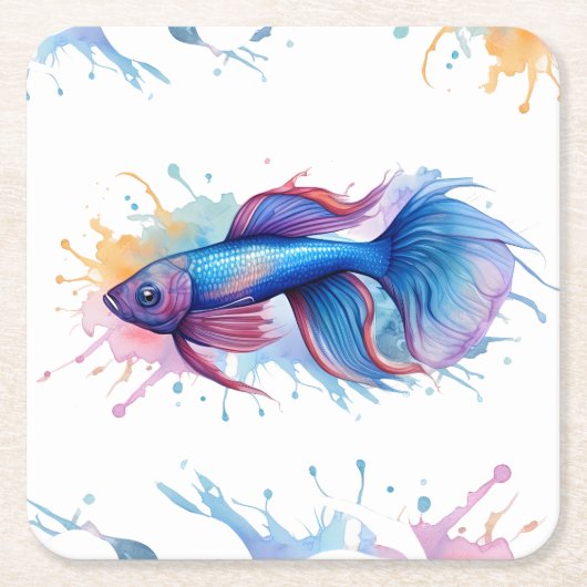 Untersetzer - Aquarellreihe: Betta Fish (Vorderseite)