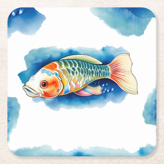 Untersetzer - Aquarellreihe: Koi Fish (Vorderseite)