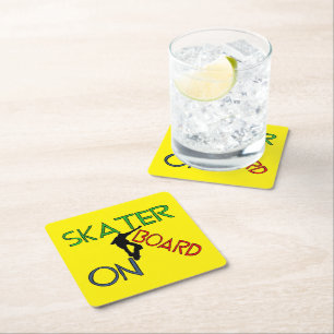 Untersetzer auf Papier - Skater an Bord