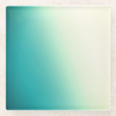 Untersetzer aus aquamarinem und weißem Gradient (Vorderseite)