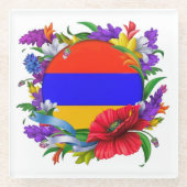 Untersetzer aus armenischem Flaggenglas (Vorderseite)