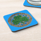 Untersetzer aus blauem Kleeblatt und keltischen Kn (Linke Seite)