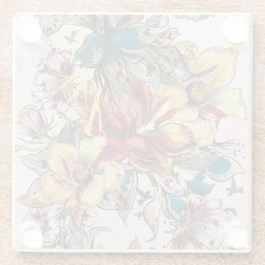 Untersetzer aus Blumenglas (Rückseite)