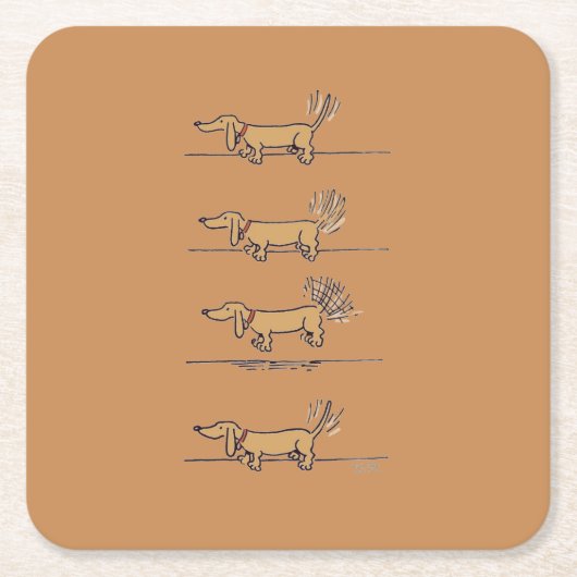 Untersetzer aus braunem Dackel (Vorderseite)