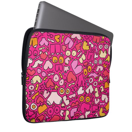 Untersetzer aus bunten Brustmustern Laptopschutzhülle (Vorne Rechts)