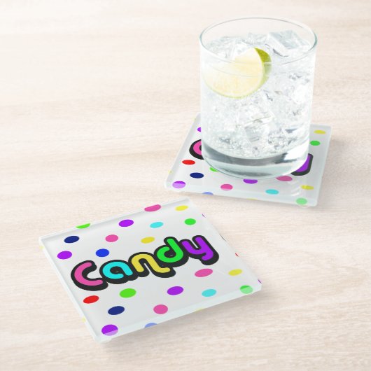 Untersetzer aus Candy-Glas (Schrägansicht)
