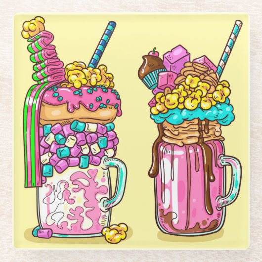 Untersetzer aus farbenfrohen Shakes (Vorderseite)