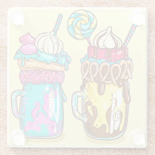 Untersetzer aus farbenfrohen Shakes (Rückseite)