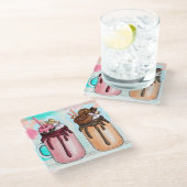 Untersetzer aus farbenfrohen Shakes (Schrägansicht)