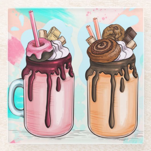 Untersetzer aus farbenfrohen Shakes (Vorderseite)